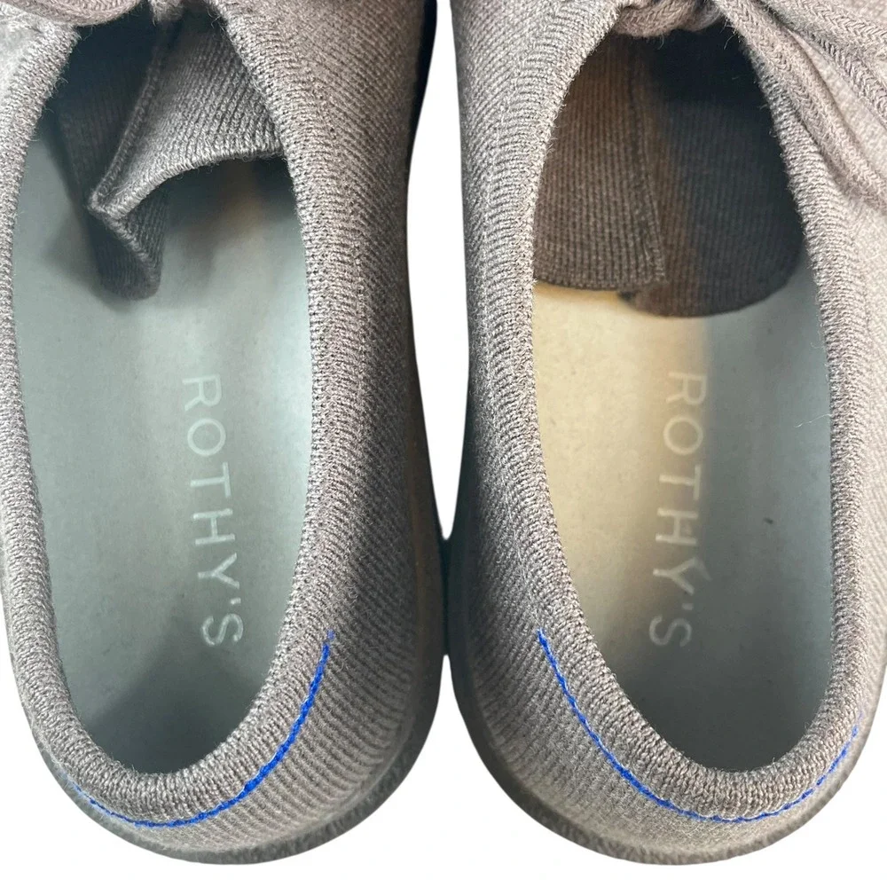 Rothy's Mens Loafers Gray Knit Upper Lace-Up Oxfords Everyday‎ Casual Size 12.5